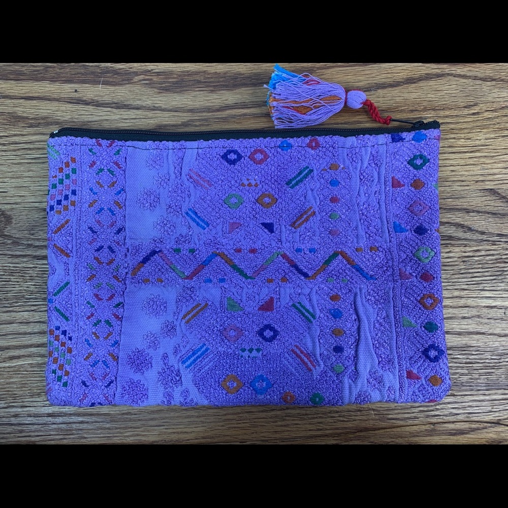 Boho bag, purse, clutch handmade huipil
